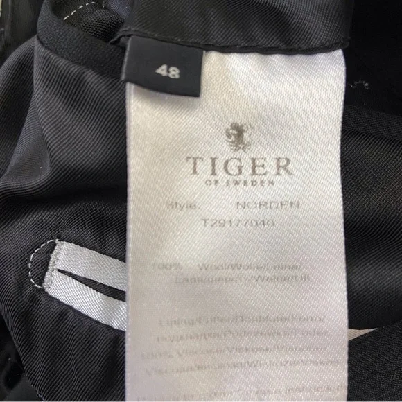 Tiger of Sweden black blazer Norden suit blazer 48 and Oxford pants 30 pure wool - Picture 9 of 16